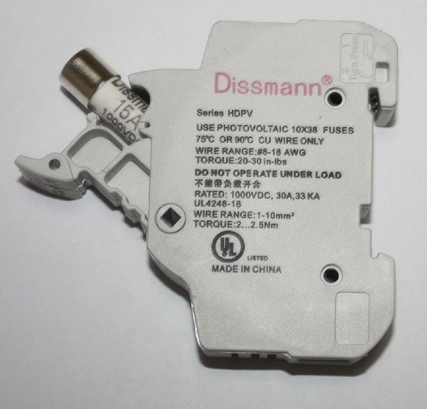 Solar Photovoltaic Fuse with socket
